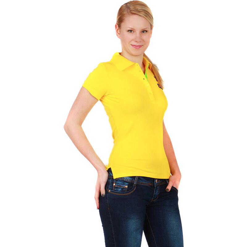 TopMode Dámské triko s límečkem (žlutá, M)