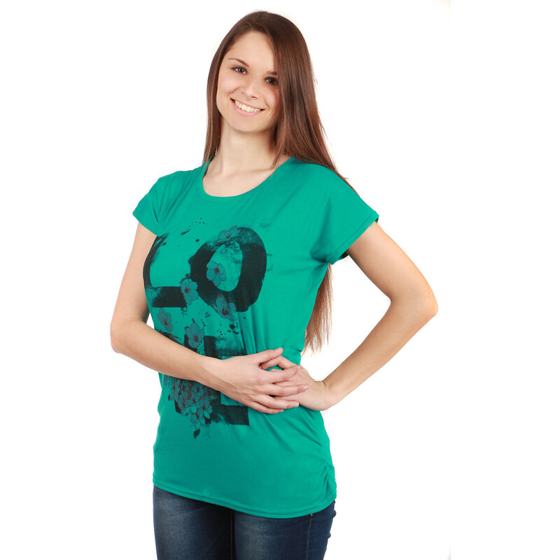 TopMode Dámské triko s krátkým rukávem (zelená, UNI)