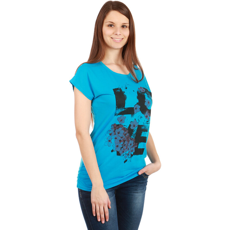 TopMode Dámské triko s krátkým rukávem (světle modrá, UNI)