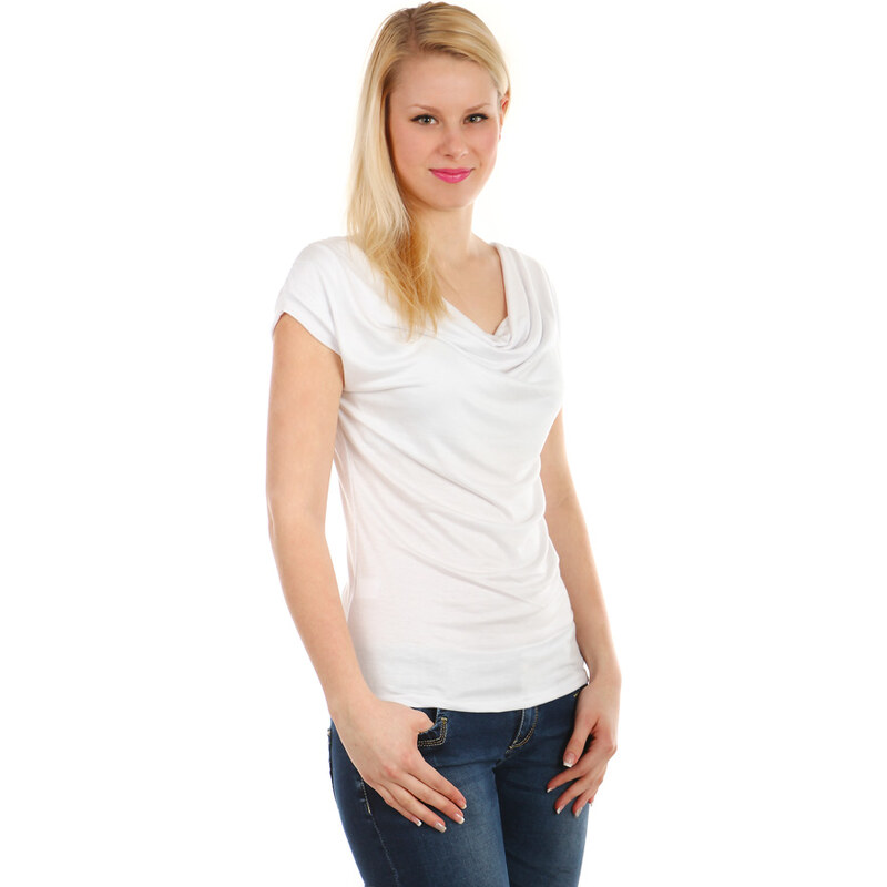 YooY Krásné elegantní tričko (bílá, UNI) bílá