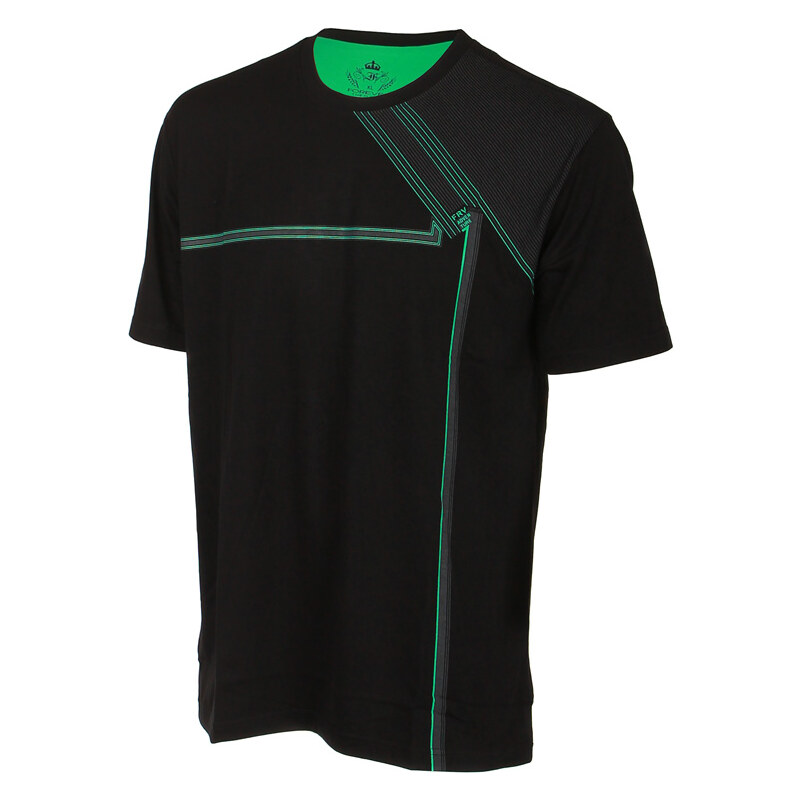 YooY Pánské tričko maxi velikost (černá/zelená, 2XL)