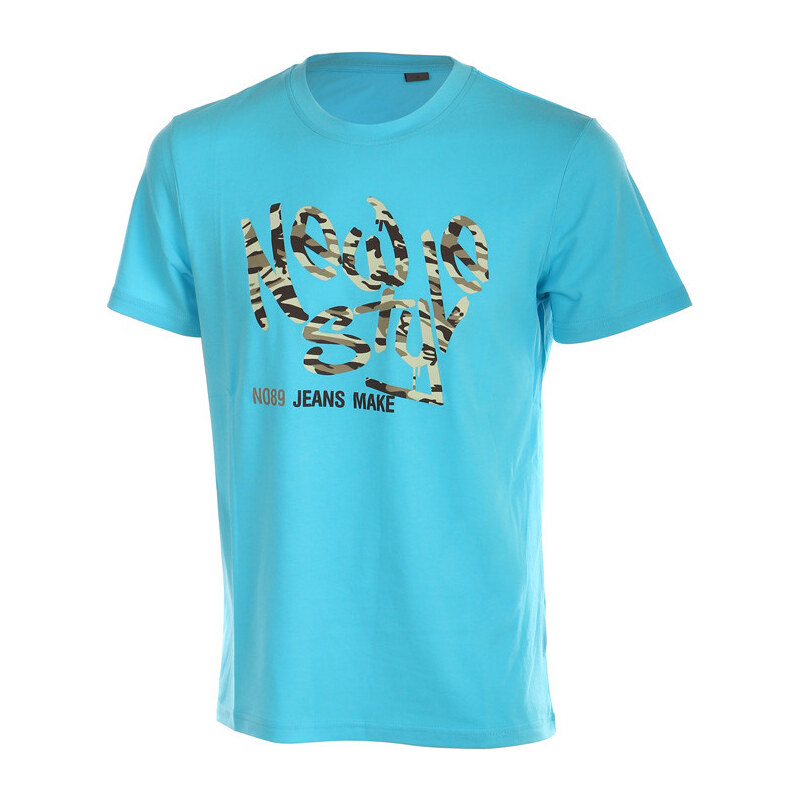 TopMode Moderní pánské tričko s potiskem (světle modrá, M)