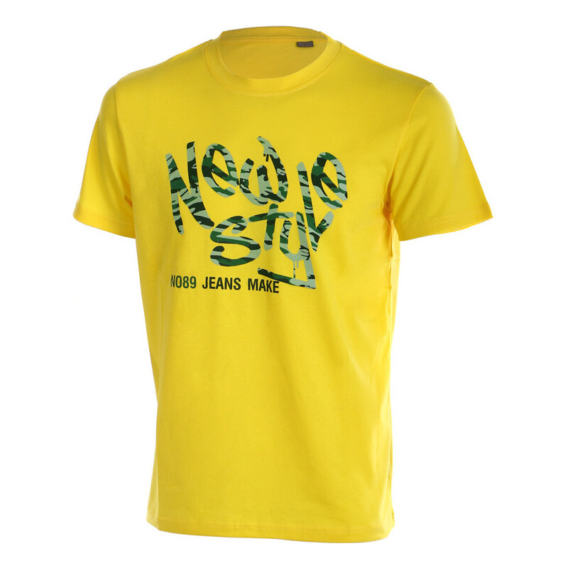 TopMode Moderní pánské tričko s potiskem (žlutá, M)