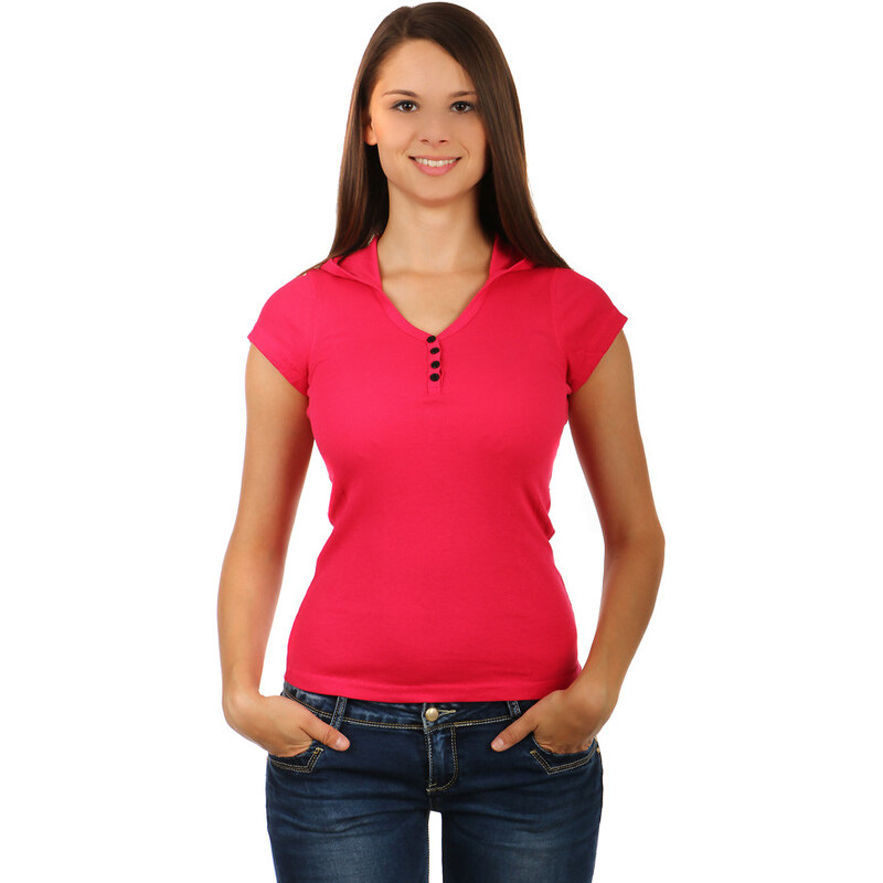YooY Dámské tričko s kapucí (růžová, L)