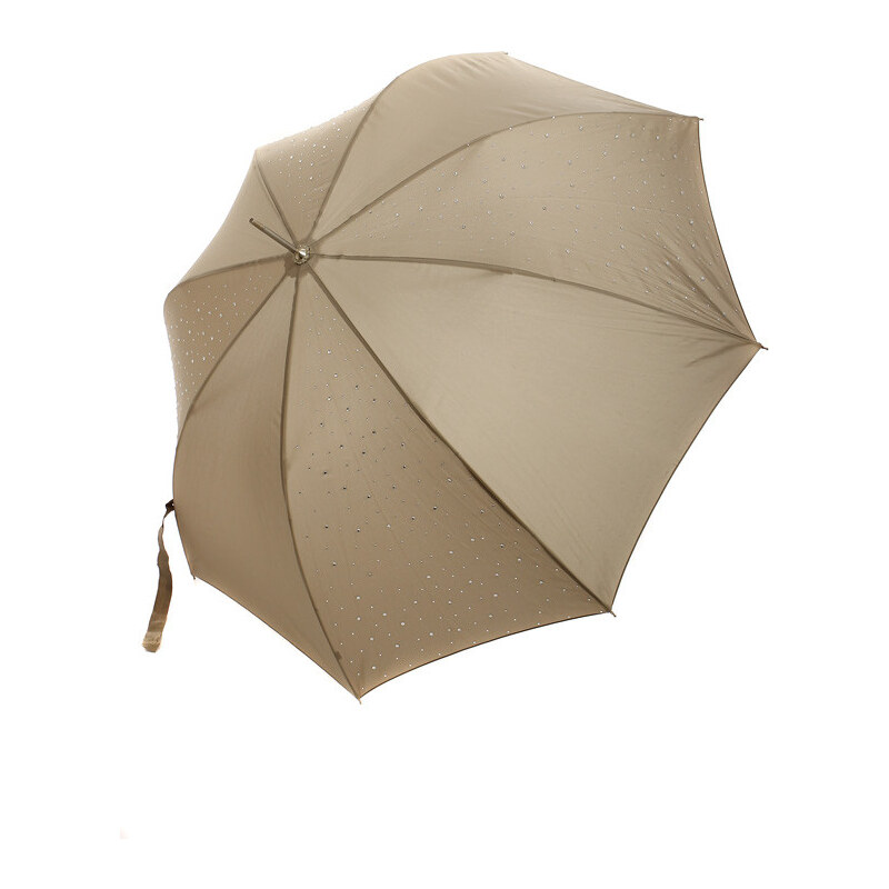 YooY Stylový vystřelovací deštník s kamínky (tmavě hnědá)