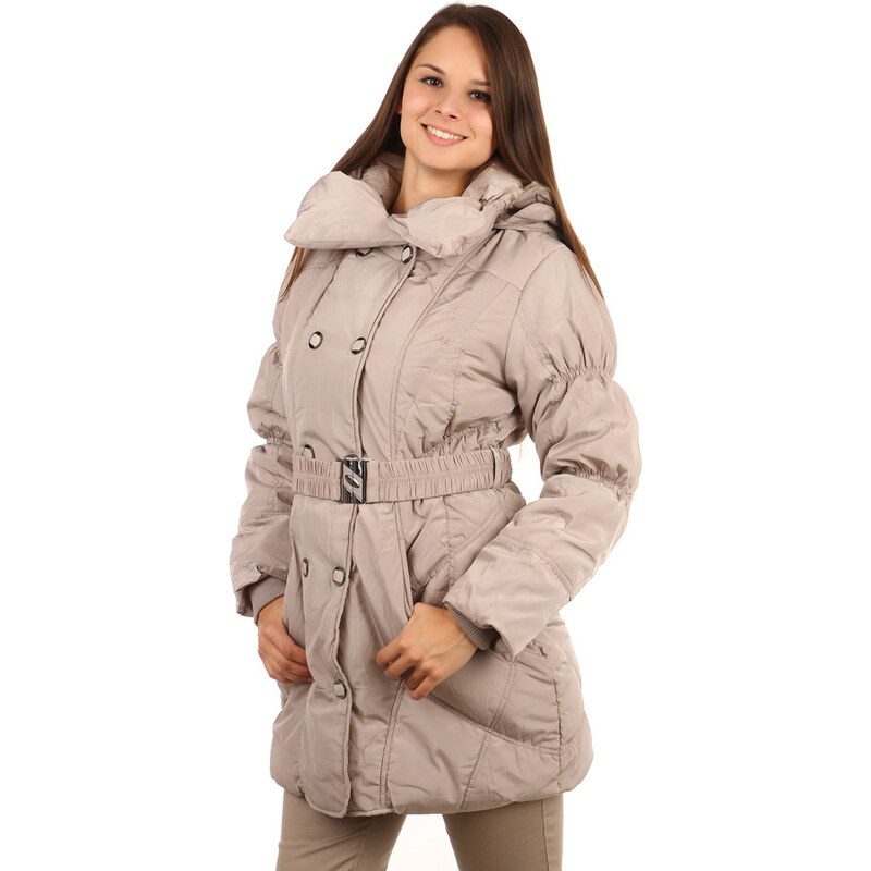 TopMode Prošívaný zimní kabát - i pro plnoštíhlé (béžová, XL)