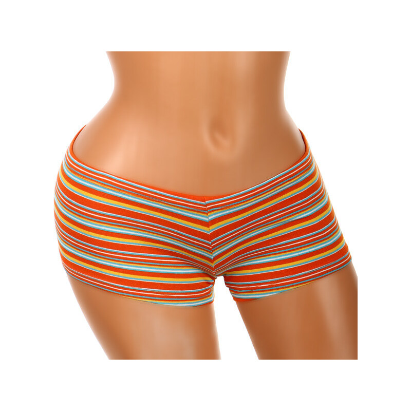 TopMode Veselé pruhované kalhotky s nohavičkou (oranžová, S)