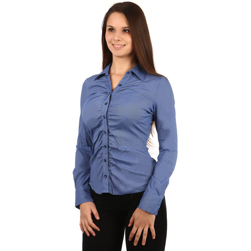 TopMode Stylová košile s dlouhým rukávem na knoflíky tmavě modrá