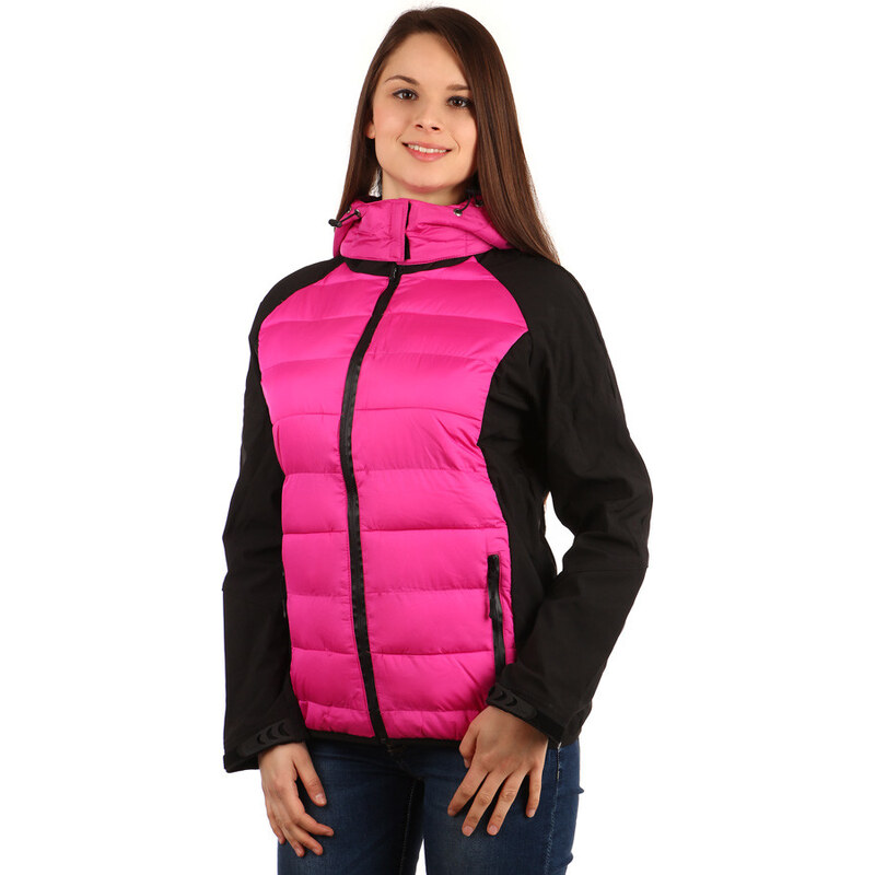 YooY Dámská zimní bunda s odepínací kapucí (růžová, 36)