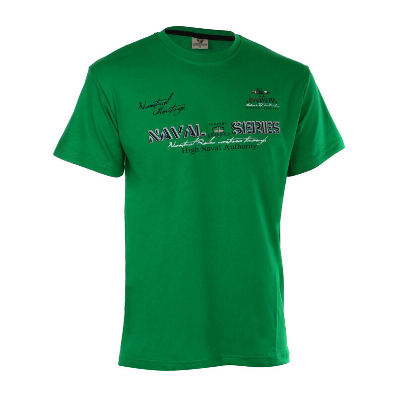 TopMode Klasické pánské tričko s nápisy (zelená, M)