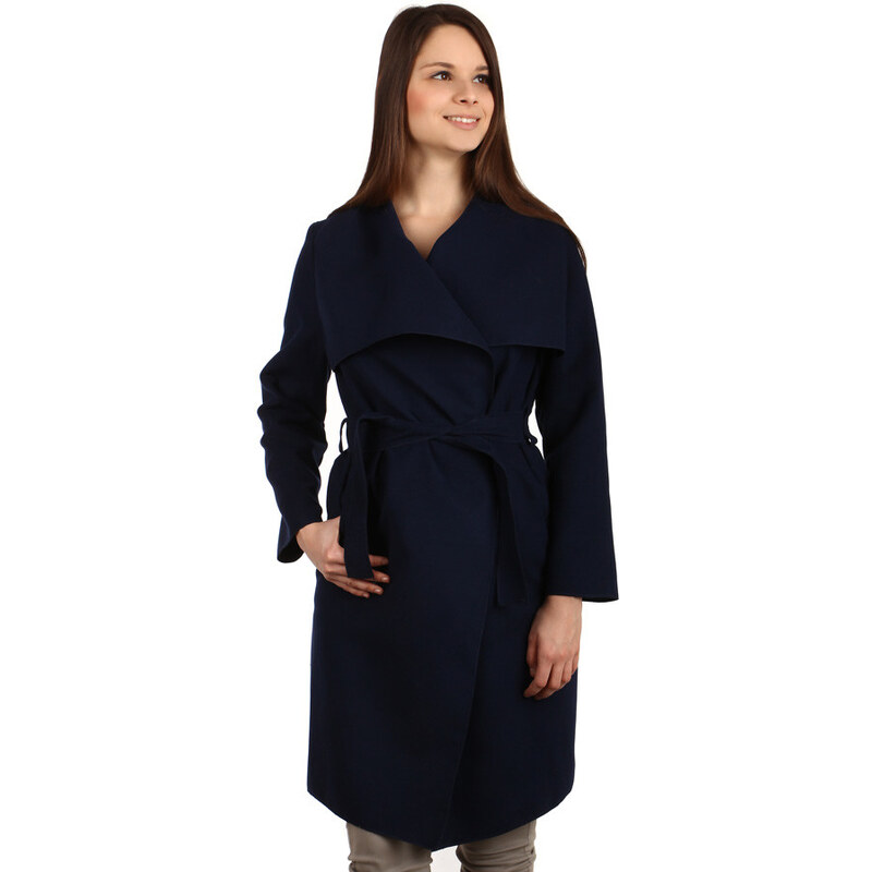TopMode Zavinovací dámský fleecový kabát s páskem