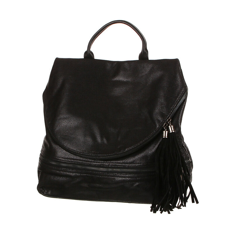 YooY Luxusní lesklý batoh černá