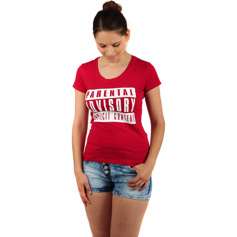 TopMode Pohodlné tričko s nápisy (červená, S/M)