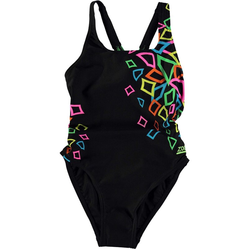 Zoggs Geometric Racer Back Swimming Costume dětské Girls Black