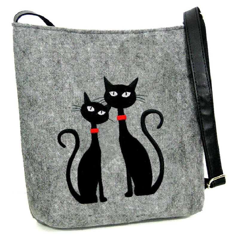Vysněné kabelky Kabelka Crossbody kočky s červeným obojkem