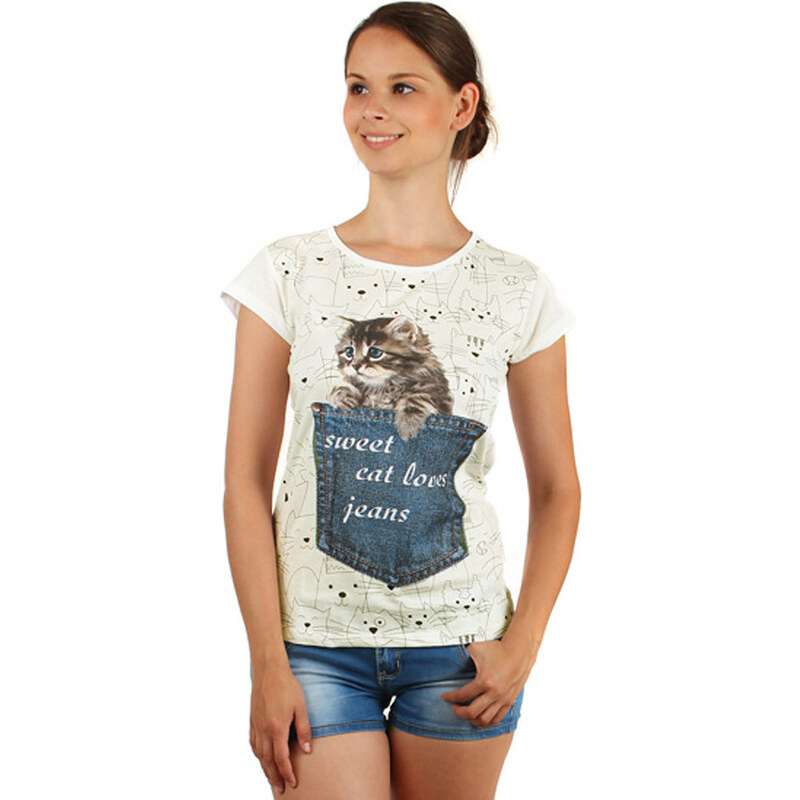 YooY Dámské tričko s obrázkem kočky