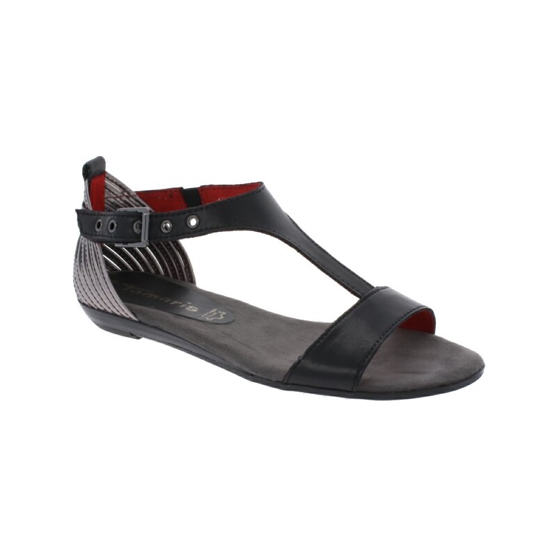 Tamaris sandály černé, BLACK/PLATINUM 1-28170-36-088