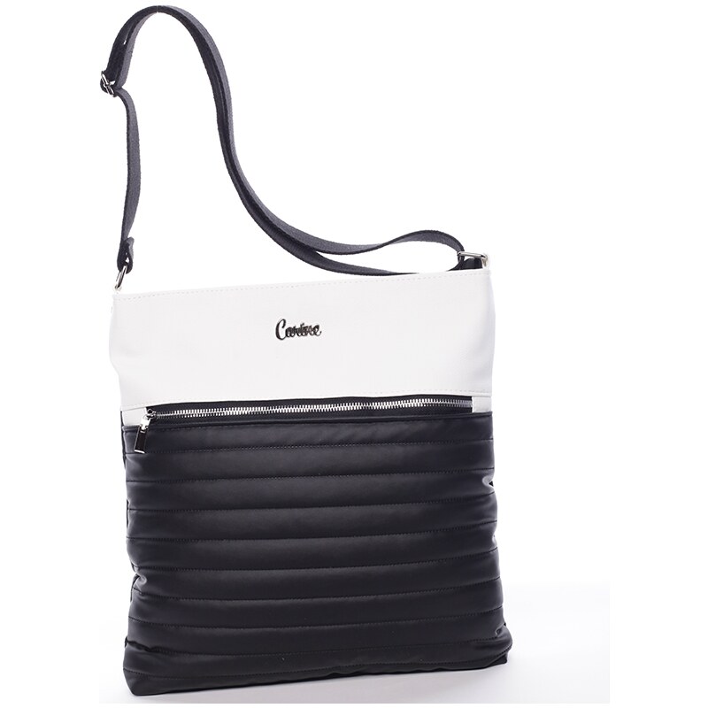 Carine Trendy kabelka přes rameno Simona, černo-bílá