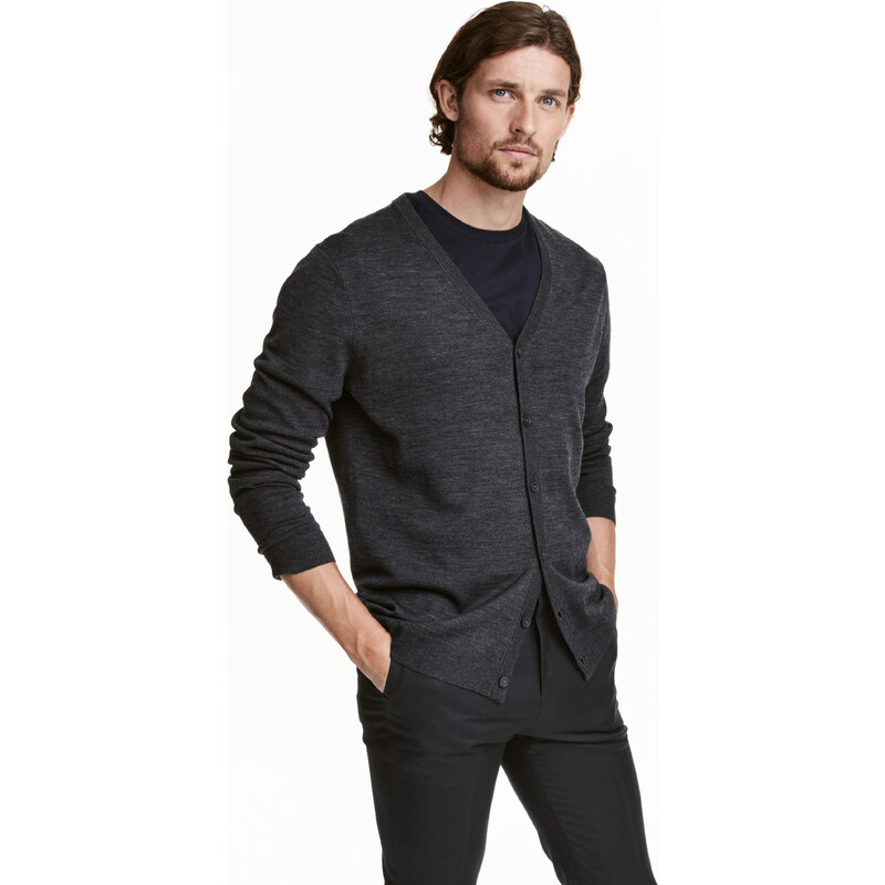 H&M Propínací svetr z merinovlny