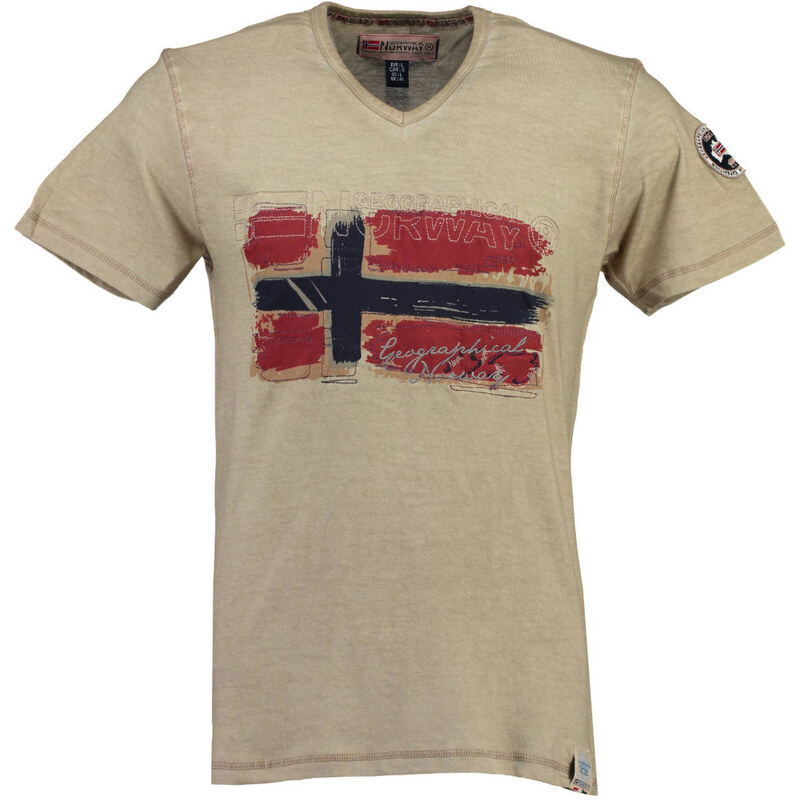Pánské tričko Geographical Norway - Béžová / M