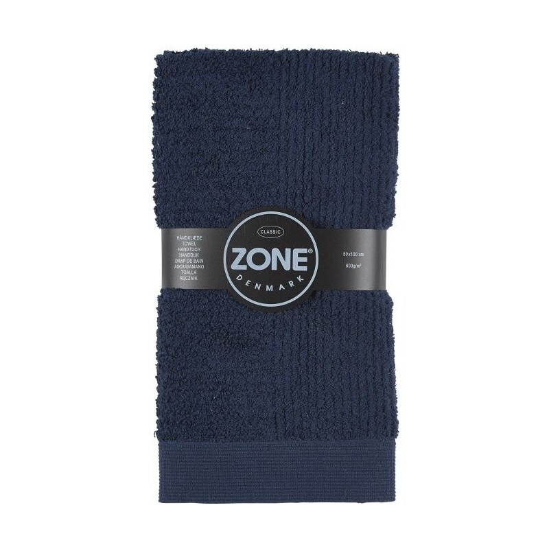 Bonami Tmavě modrý ručník Zone Classic, 50 x 100 cm