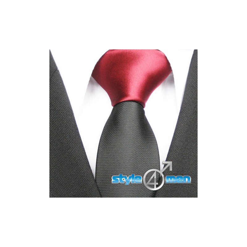 Pánská černo-červená úzká kravata Style4men YB6220