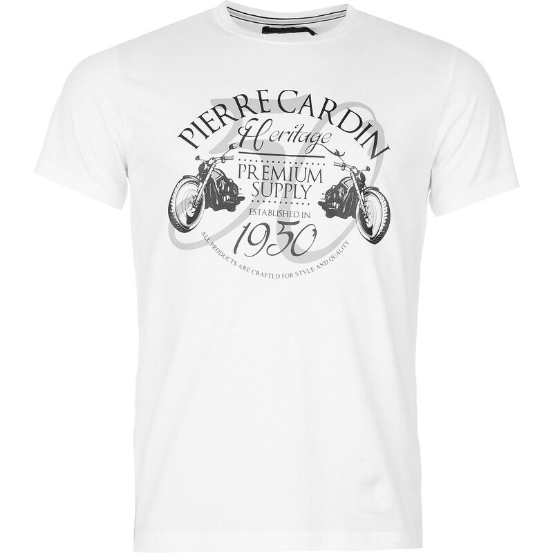 Pierre Cardin Tričko Print - bílá