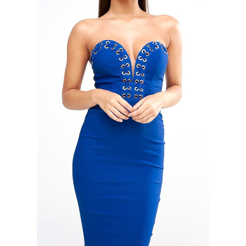 Modré elegantní šaty Rare