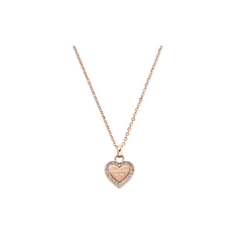Michael Kors Jemný bronzový náhrdelník s přívěskem srdce MKJ3971791