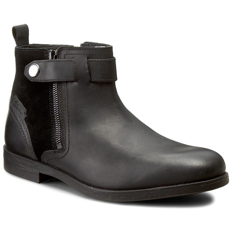 Kotníková obuv CLARKS - Brocton Mid 261193467 Black Leather