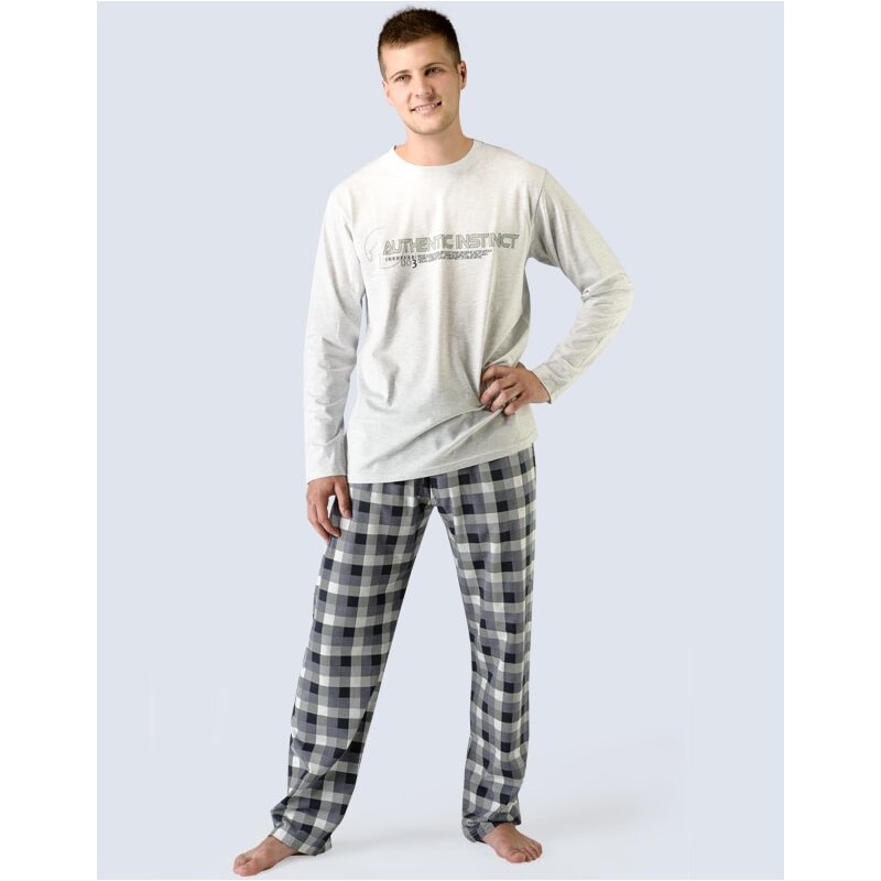 Moderní příjemné šedé pánské pyžamo