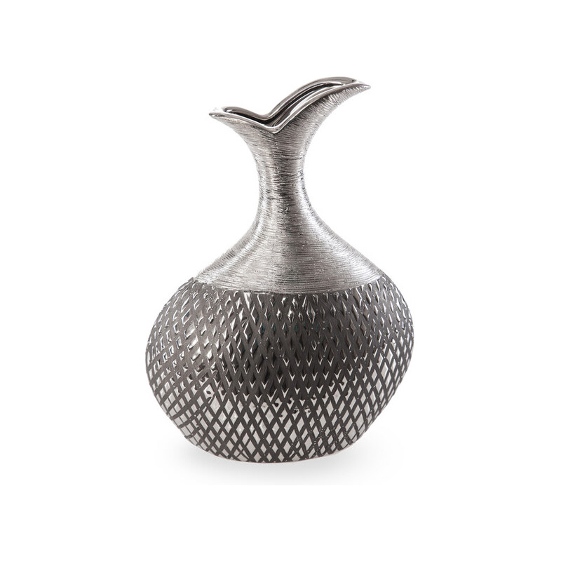 LATVIA dekorativní váza stříbrná 21X11X30 cm Mybesthome