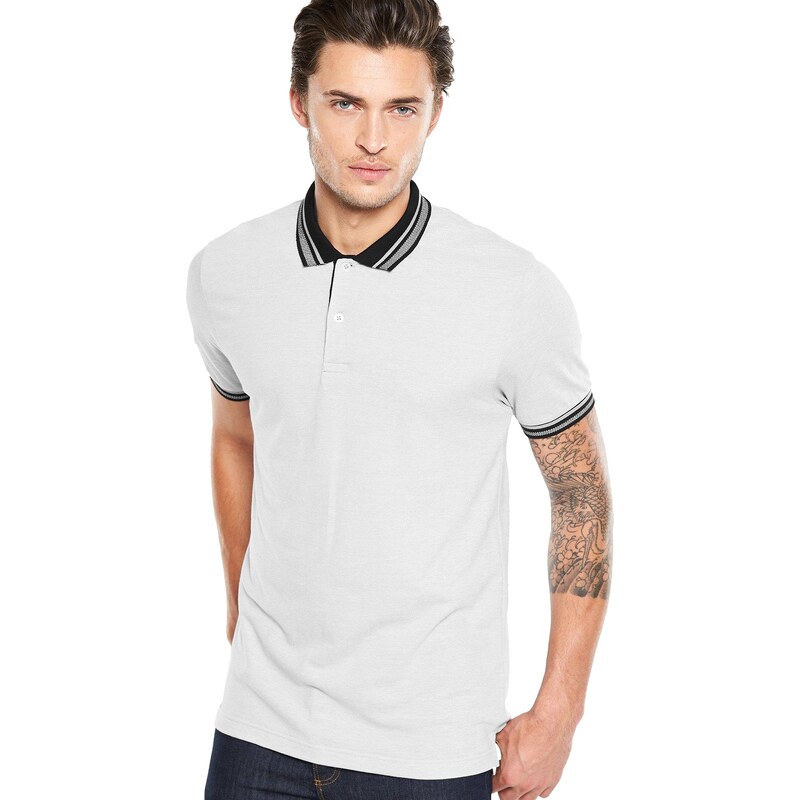 CLOSET Polo tričko s monochromatickým límečkem