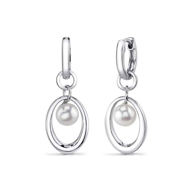 Eppi Elegantní stříbrné náušnice s perlami Galdi