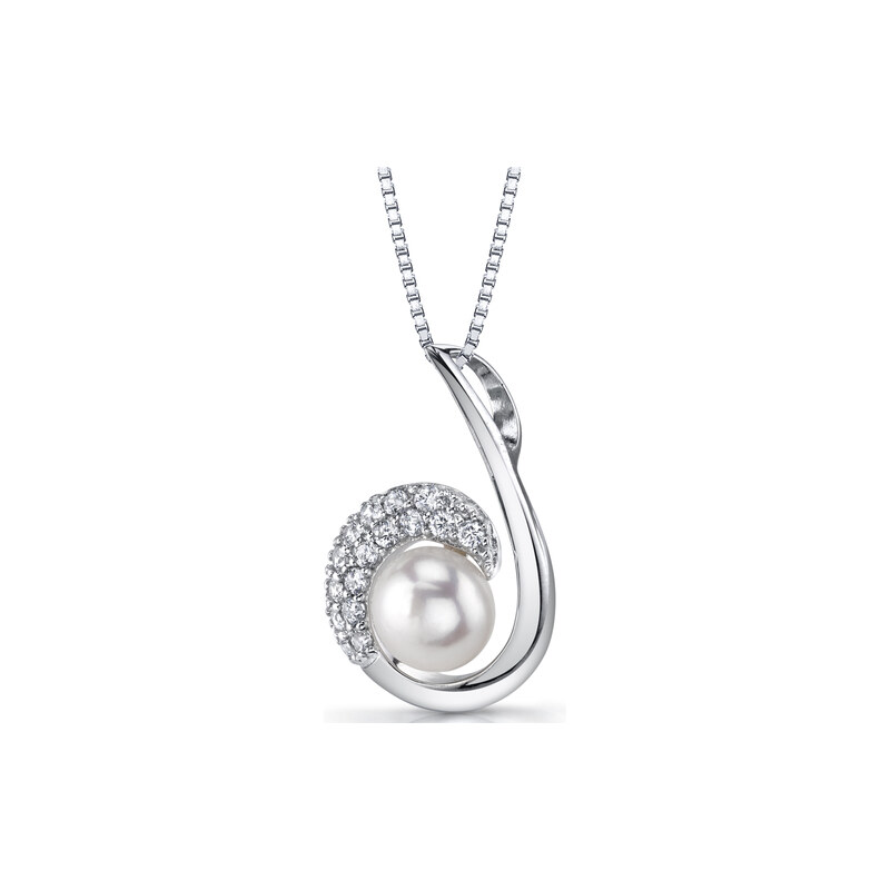 Eppi Stříbrný náhrdelník s perlou Jizzi