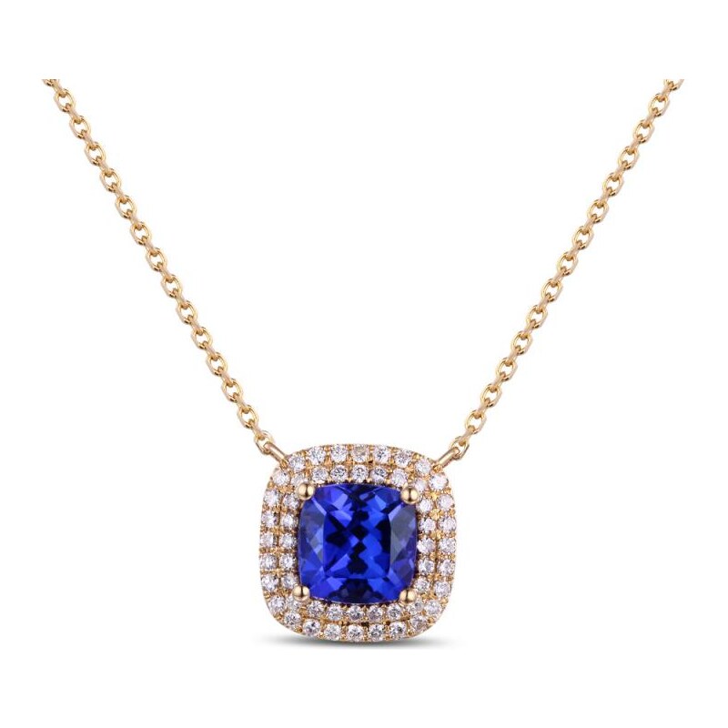 Eppi Zlatý náhrdelník s 2.51ct tanzanitem a diamanty Babia