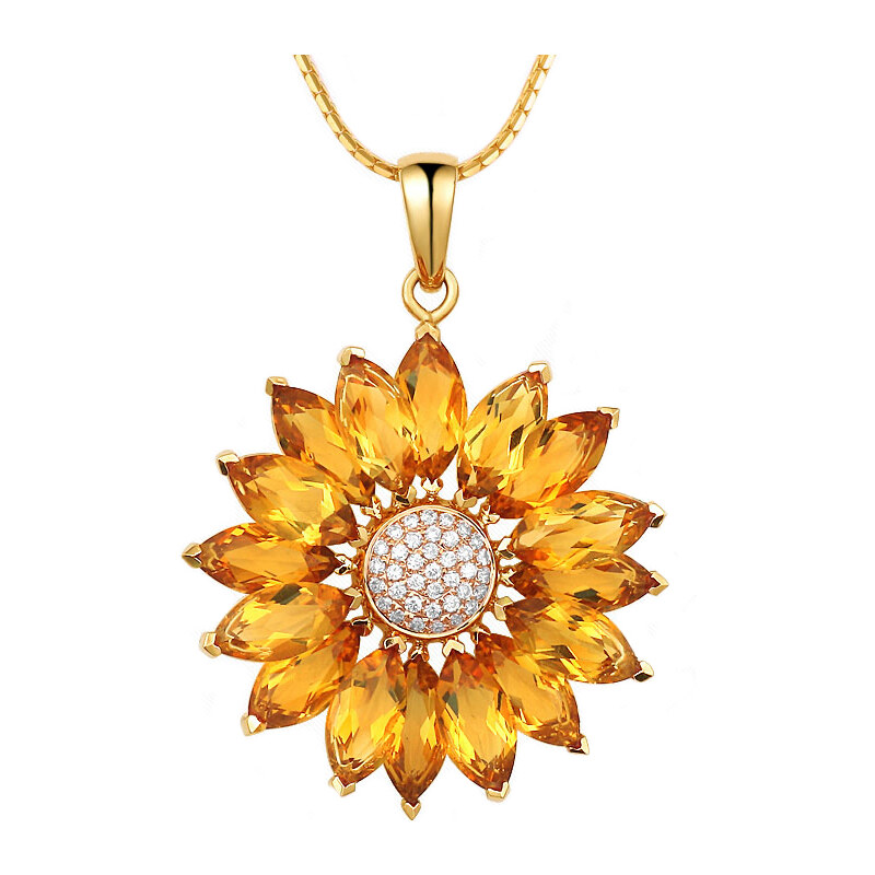 Eppi Zlatá citrínová slunečnice v náhrdelníku Kapwea