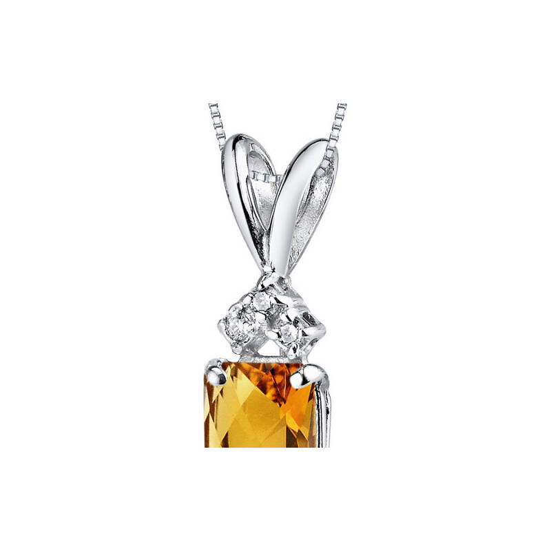 Eppi Citrínový zlatý náhrdelník s diamanty Sllieh