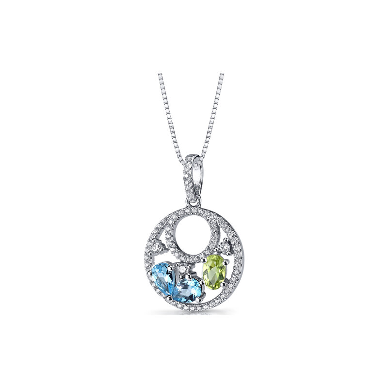 Eppi Stříbrný náhrdelník s topazy a olivíny Olvia