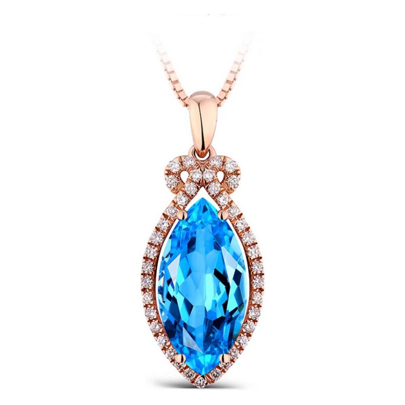 Eppi Elegantní zlatý náhrdelník s topazem a diamanty Ambel