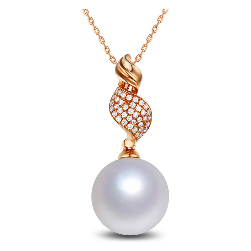 Eppi Zlatý perlový náhrdelník s diamanty Golya