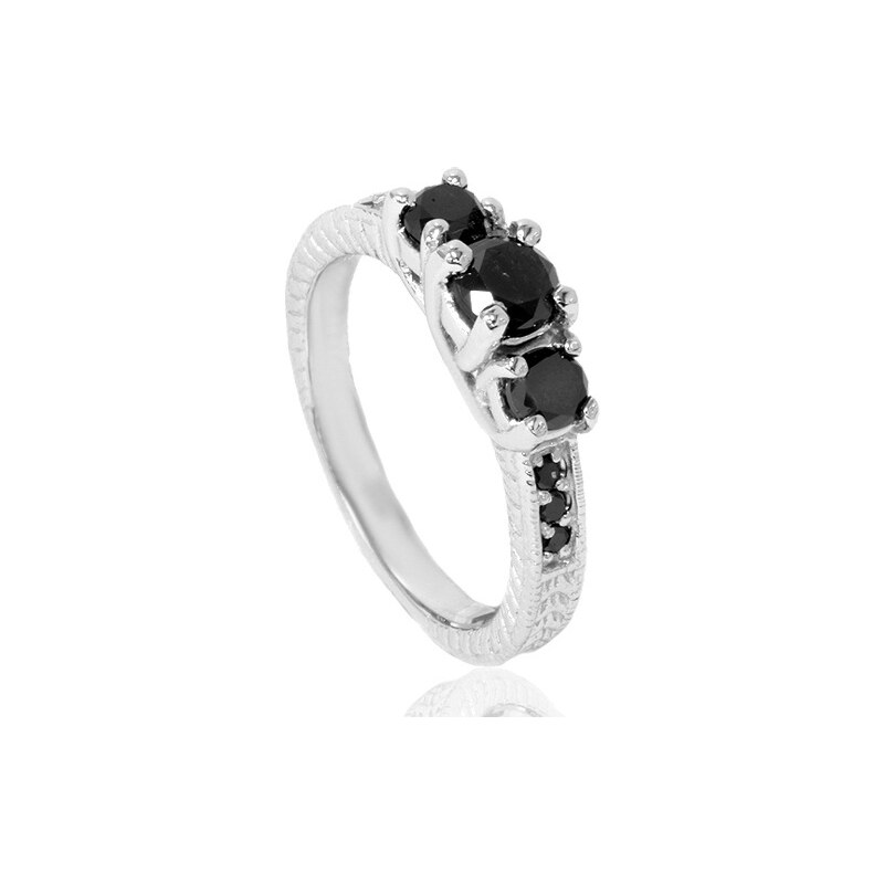 Eppi Zlatý zásnubní prsten plný černých diamantů Minati