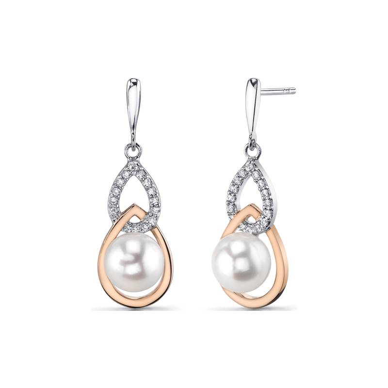 Eppi Elegantní perlové náušnice ze stříbra Masine