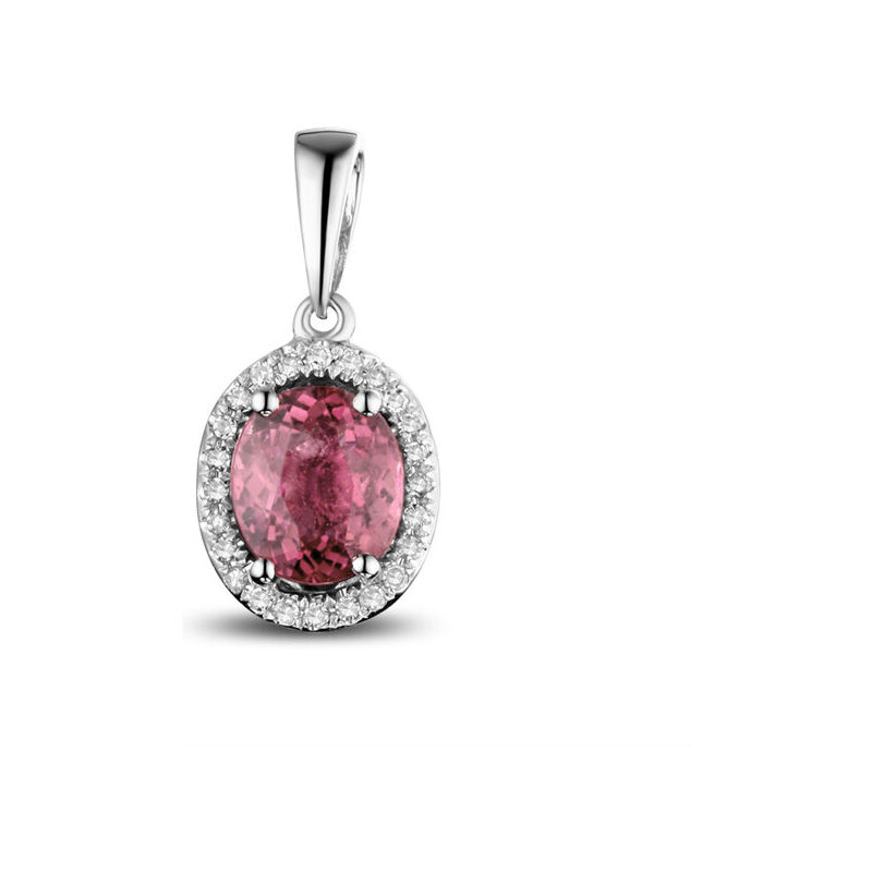 Eppi Růžový turmalín v diamantovém náhrdelníku Circe