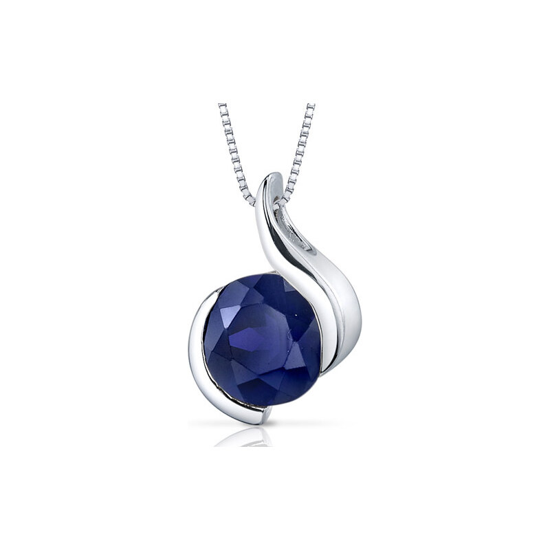 Eppi Safírový stříbrný náhrdelník s elegantní jiskrou Param