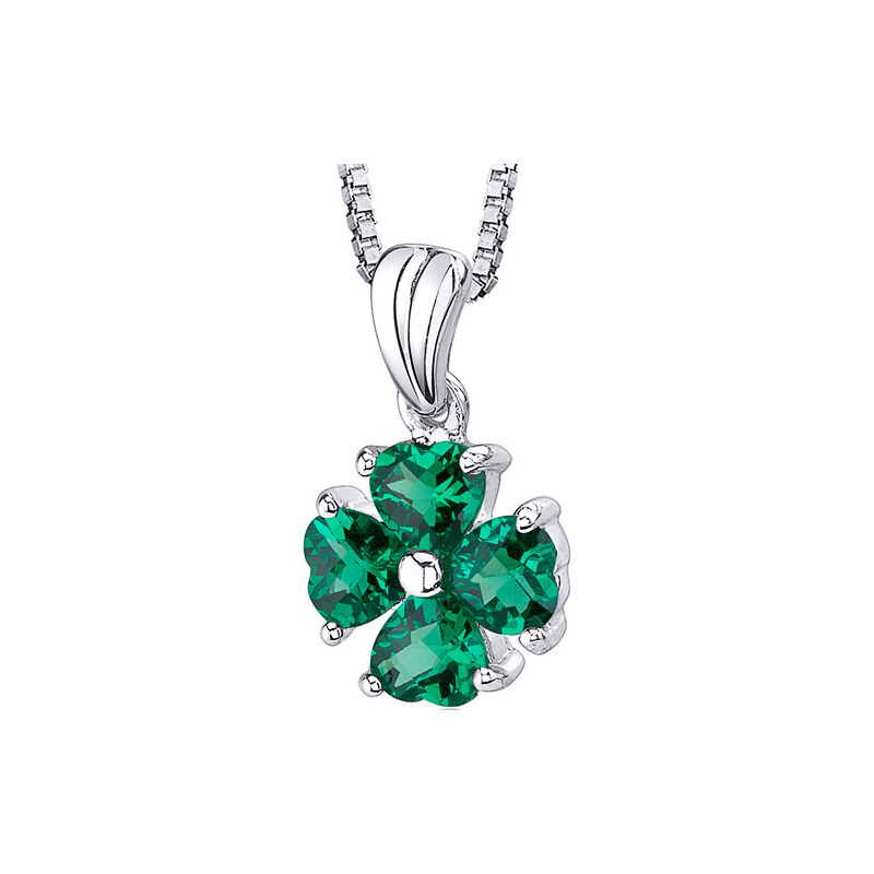 Eppi Smaragdový květ ve stříbrném náhrdelníku Vidhi