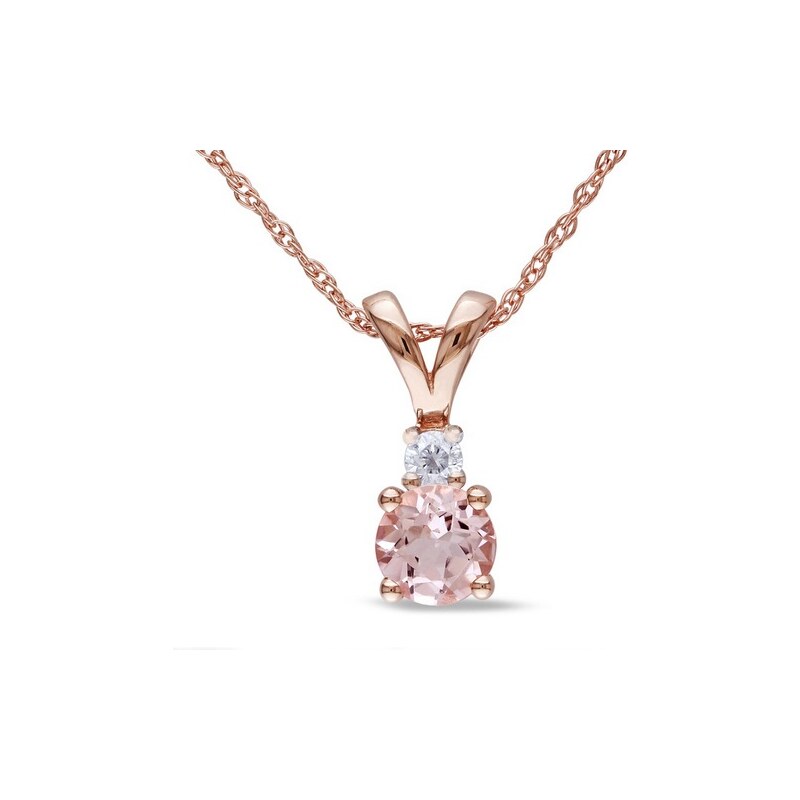 Eppi Sladký růžový náhrdelník s morganitem a diamantem Kalya