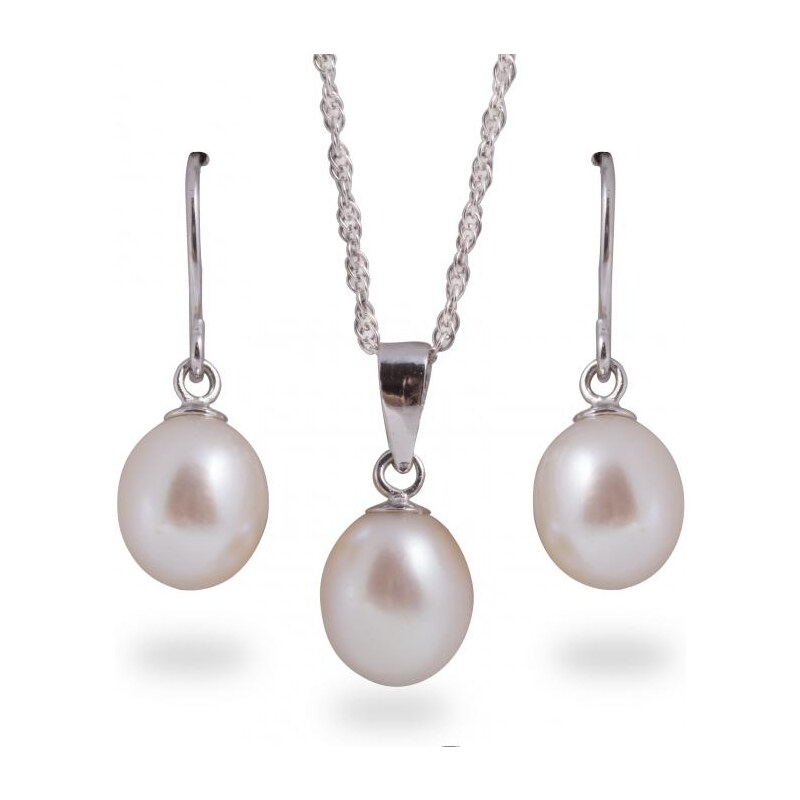 Eppi Stříbrná kolekce s bílými perlami Kuvam