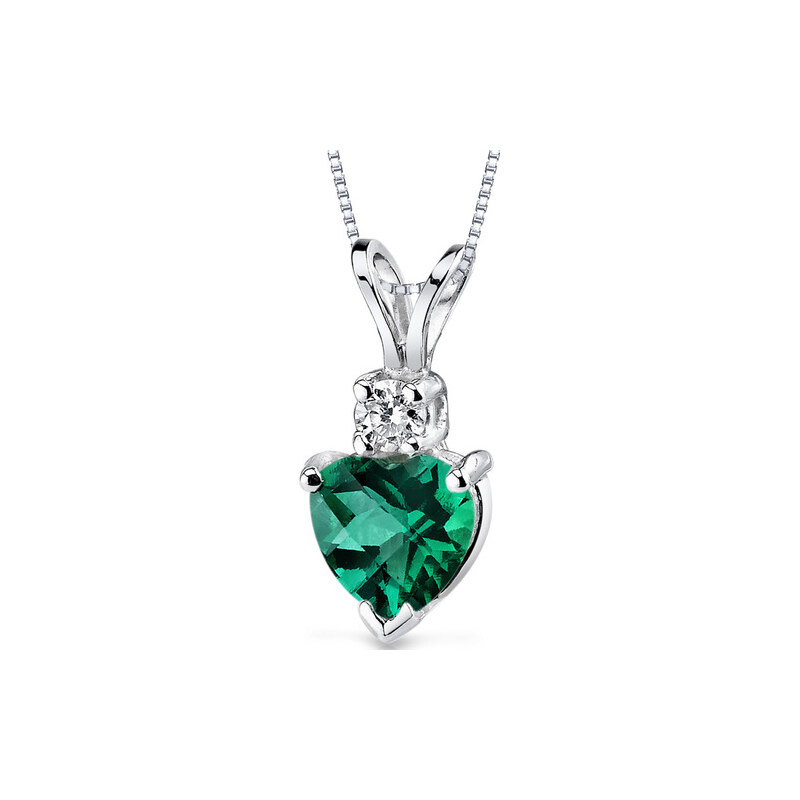 Eppi Zlatý náhrdelník se smaragdovým srdíčkem a diamantem Takira