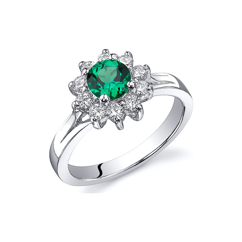 Eppi Smaragdový květ ve stříbrném prstenu Mrinalika